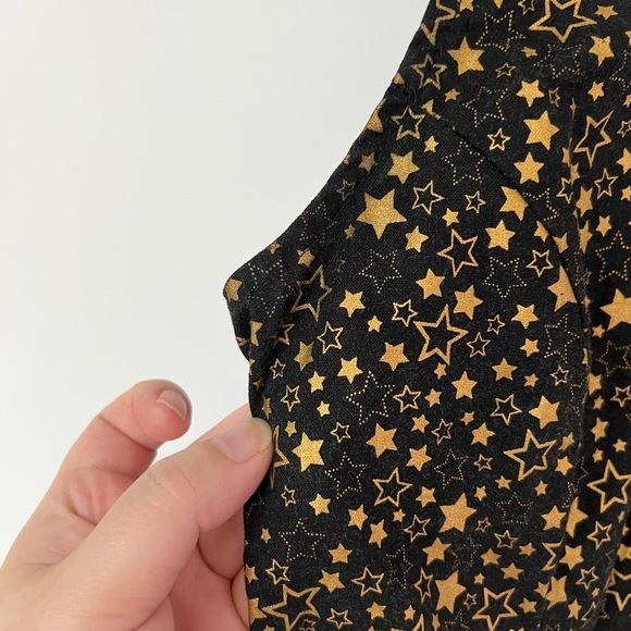 Gold Star Skater Dress - Retrolicious Modcloth Cotton Pockets - Picture 4 of 9